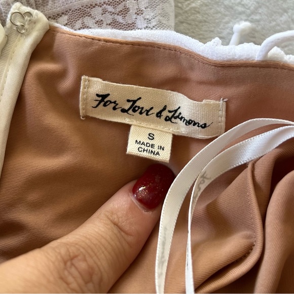 For Love & Lemons Fondant Shirred Mini Dress in White - Picture 7 of 13